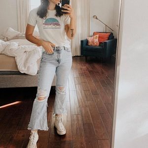 Urban Outfitters/BDG Wilco High Waisted Destroyed Crop Jean